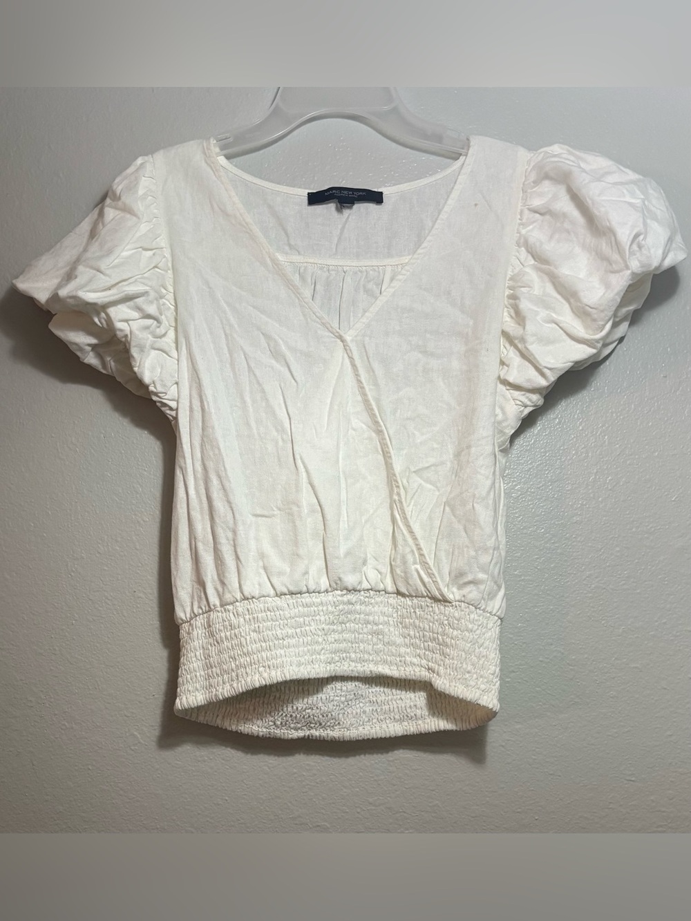 Summer v neck puffed sleeves